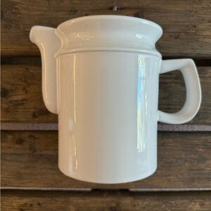 Vintage Minimalist White Ceramic Pitcher, Arthur Wood England
